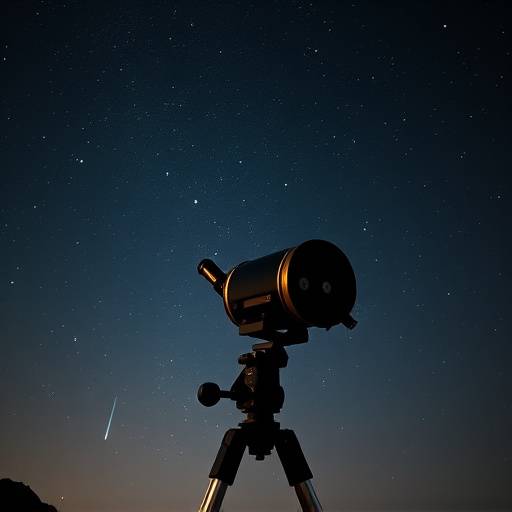 Image of a telescope pointed at a starry sky, representing Introduction to Astronomy course.